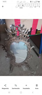 eladó fém szecessziós tükör 