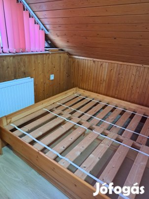 eladó masszív kevesett használt fenyő francia ágykeret