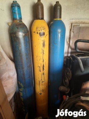 eladó oxigén és dissou gázpalackok szerelékkel