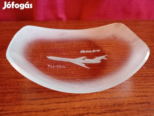 eladó retro Malév TU-154 üveg dísztárgy 