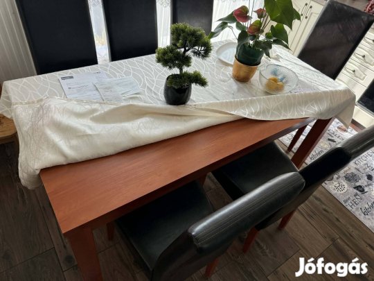 étkező asztal, széthúzhatós, 6 db székkel