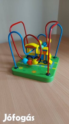 fa fém golyóvezető gyerek ügyességi játék 