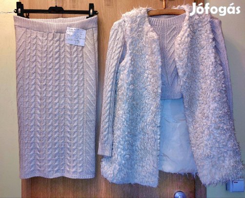 fehér szoknya,  felső  és mellény S meret