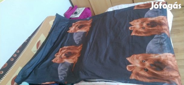 fekete barna kutya mintás kétoldalú paplan huzat 