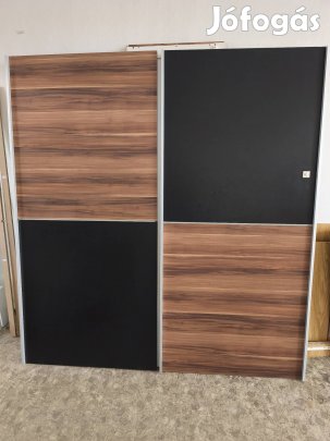 fekete-barna színű tolóajtós szekrény