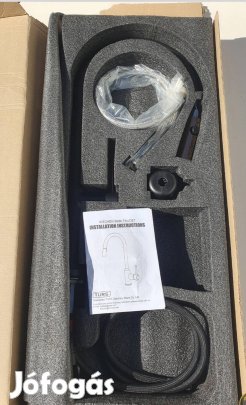 fekete konyhai mosogatócsap kihúzható fúvókával, egykaros