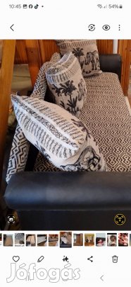 fekete műbőr kanapé