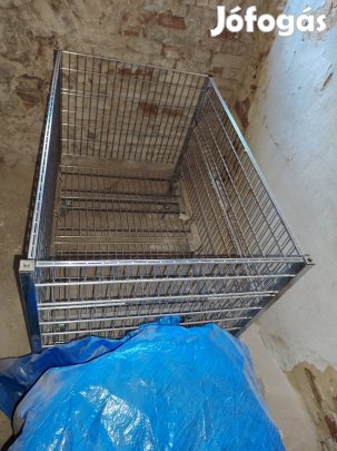 fém kaloda kerekekkel, raklap méretű eladó