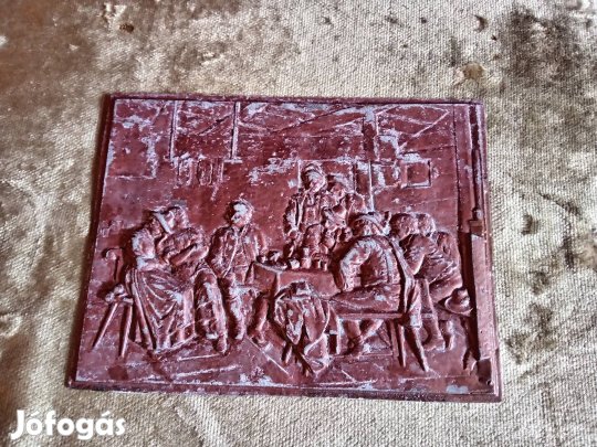 fém öntvény falikép kocsmajelenet