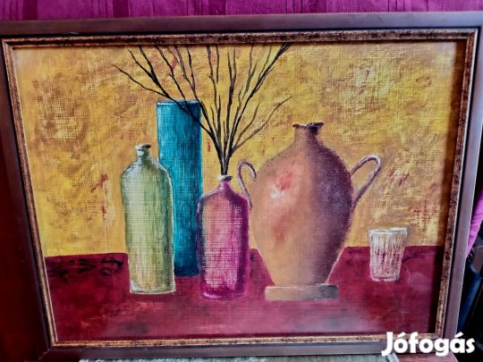 festmény csendélet farost tempera 