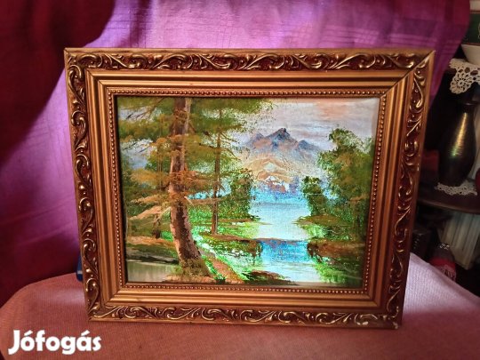 festmény eladó tájkép keretben 