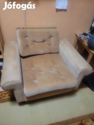 foter kanapé garnitúra fotel retró bársony