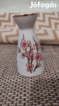 hollóházi kis porcelán váza 