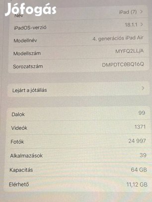 ipad Air 4 64GB (kék) és Apple Pencil 2