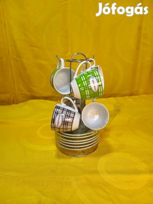 kávés készlet szett álvánnyal 6 személyes