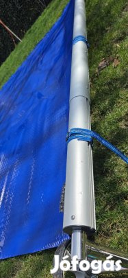 kék fekete medence szolár takaró fólia 8x3.5m csévélővel