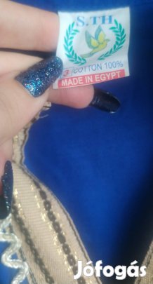 kék flitteres egyiptomi luxus öltözet abaya Kaftán köpeny 