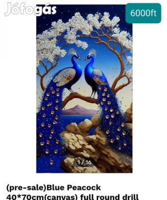 kék pávák gyémánt kirakó 