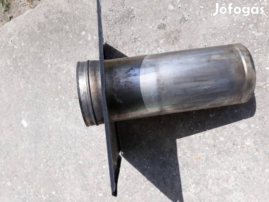 kémény inditó csonk 150-es, saválló, rozsdamentes anyagból