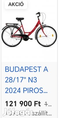 kerékpár eladó 28-as piros ujj