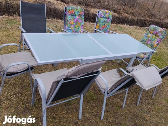 kerti bútor garnitúra asztal szék kertibútor femvazas 