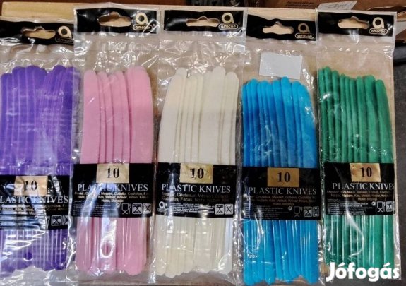 kés műanyag színes 10db/csomag 10Ft/csomag