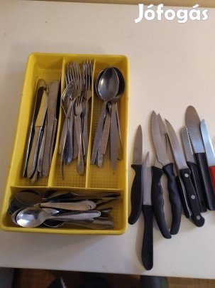 kések, kanalak, villák