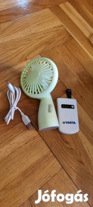 kézi ventilátor + powerbank 