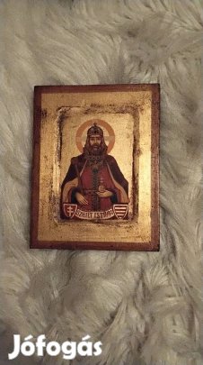 kézzel festett  fa ikon /aranyozott/