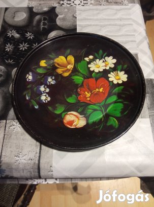 kézzel festett fém tálca! 