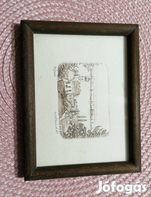 kis dedikált rézkarc