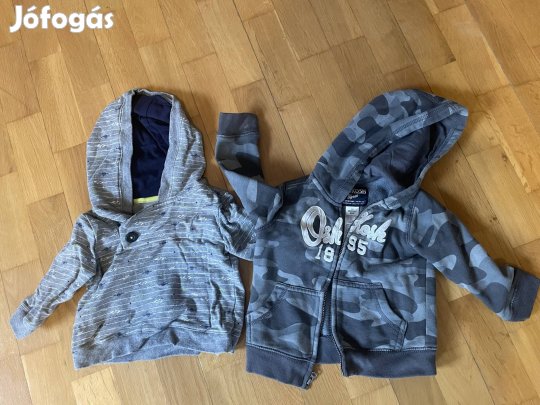 kisfiú pulóverek - 2 db kapucnis felső, 12-18 hónapos