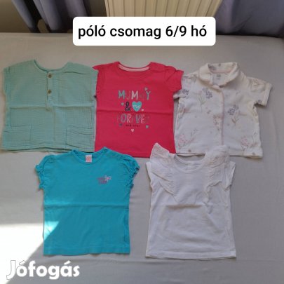kislány póló csomag 6/9 hó 
