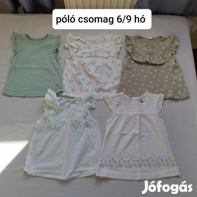 kislány póló csomag 6/9 hó 