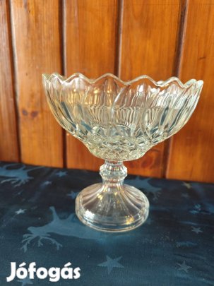 kristály talpas tál