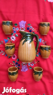 kukorica csövet formázó hat darabos pohár készlet