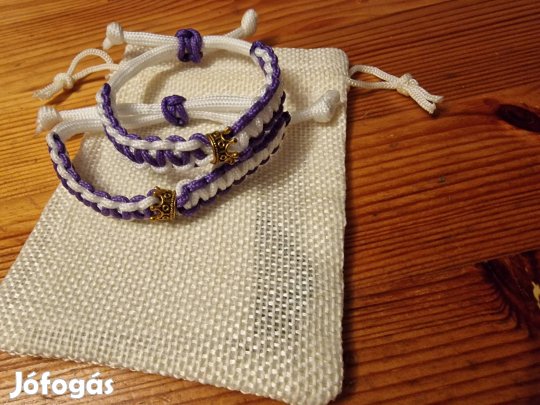 lila fehér újpest karkötő koronával