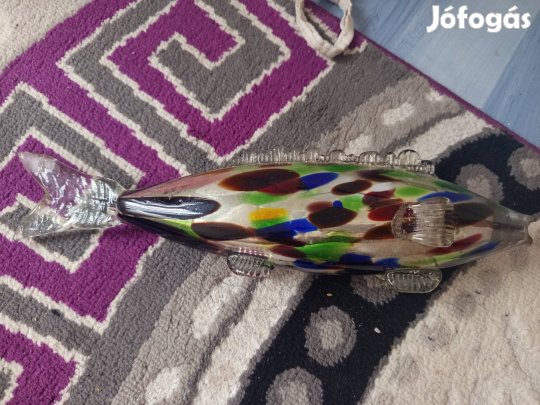 muráno üveg hal dísz 