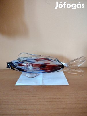 muránói üveg díszhal 26cm
