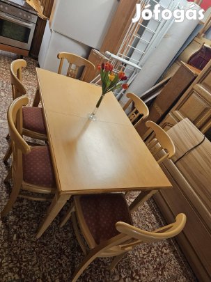 nagyon szép tiszta fa étkező garnitúra 