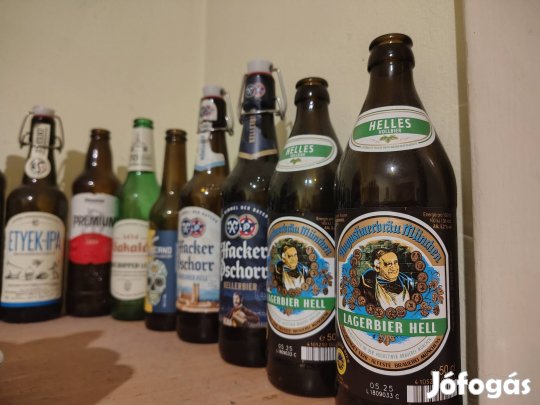 német cseh magyar bosnyák sörös üveg gyűjtemény 