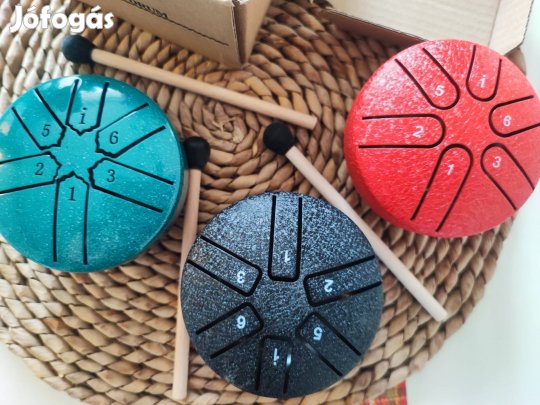 nyelvdob, (tongue drum) 8 cm átmérő, 6 hang, új