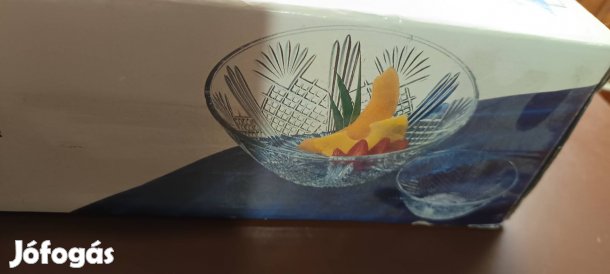 olasz hetreszes gyümölcstál keszlet világos szinű eredeti dobozábanj