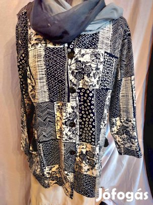 opart os pulover fekete-fehér