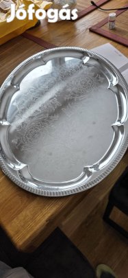 ovális krómozott tálca