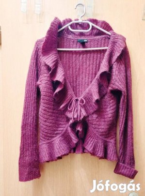 padlizsan lila bolero  fodros kotott