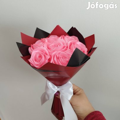 pink rózsa csokor 