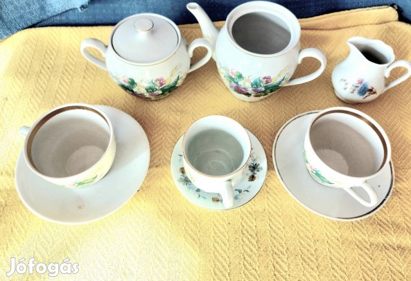 porcelán csésze kanna cukortarto