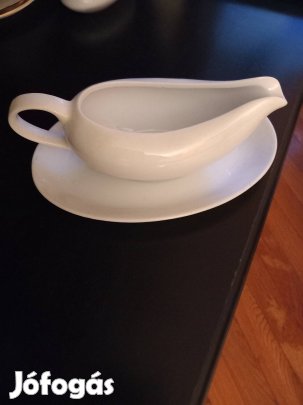 porcelán mártásos tál alátéttel