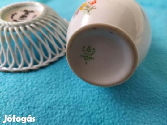 porcelán tálka és váza